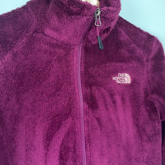 The North Face Osito maroon faux fur fleece zip-up jacket,size XS - Picture 2 of 9